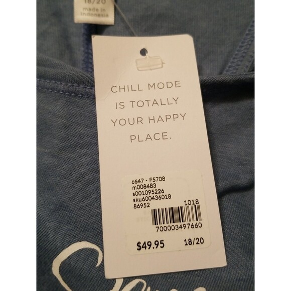 Sleep By Cacique 18/20W Blue PJ Tank Top Someone from the North Pole Loves Me - Picture 5 of 7